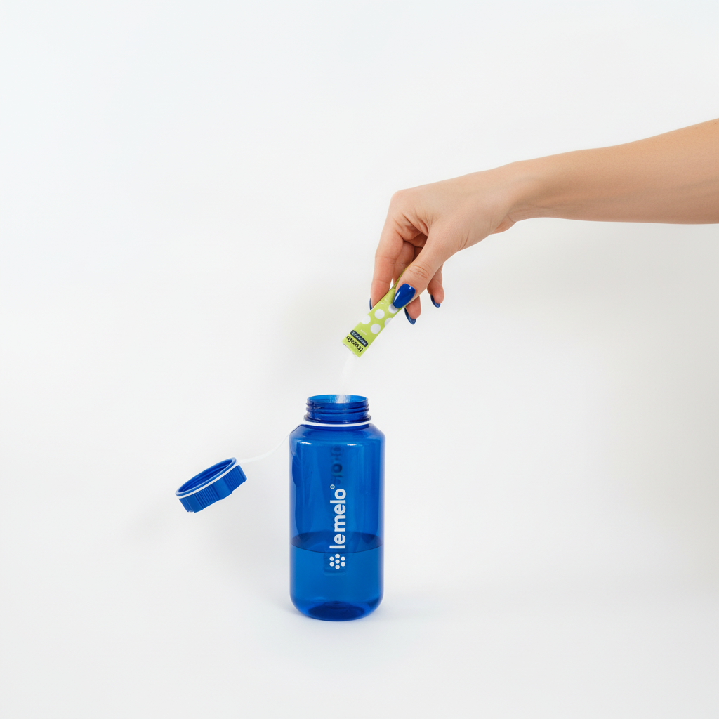 le melo BLUE 1.000ml Flasche mit großer Öffnung